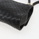 BOTTEGA VENETA INTRECCIATO Hand Bag Leather 2way Black Gold Auth 157789-17