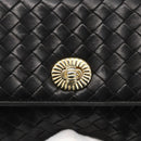 BOTTEGA VENETA INTRECCIATO Hand Bag Leather 2way Black Gold Auth 157789-19