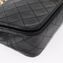 CHANEL Chain Matelasse 23 Shoulder Bag Lamb Skin Black Gold CC Auth 157790-9
