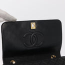 CHANEL Chain Matelasse 23 Shoulder Bag Lamb Skin Black Gold CC Auth 157790-18