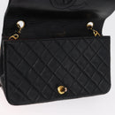 CHANEL Chain Matelasse 23 Shoulder Bag Lamb Skin Black Gold CC Auth 157790-19