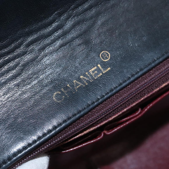 CHANEL Chain Matelasse 23 Shoulder Bag Lamb Skin Black Gold CC Auth 157790