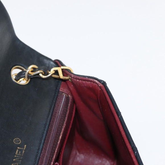 CHANEL Chain Matelasse 23 Shoulder Bag Lamb Skin Black Gold CC Auth 157790