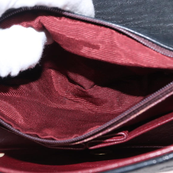 CHANEL Chain Matelasse 23 Shoulder Bag Lamb Skin Black Gold CC Auth 157790