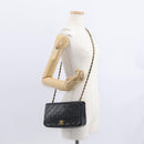 CHANEL Chain Matelasse 23 Shoulder Bag Lamb Skin Black Gold CC Auth 157790-26