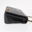 CHANEL Chain Matelasse 23 Shoulder Bag Lamb Skin Black Gold CC Auth 157790-3