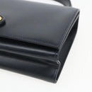 TIFFANY&Co. Hand Bag Leather Black Gold Auth 157792V-9