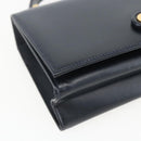 TIFFANY&Co. Hand Bag Leather Black Gold Auth 157792V-14