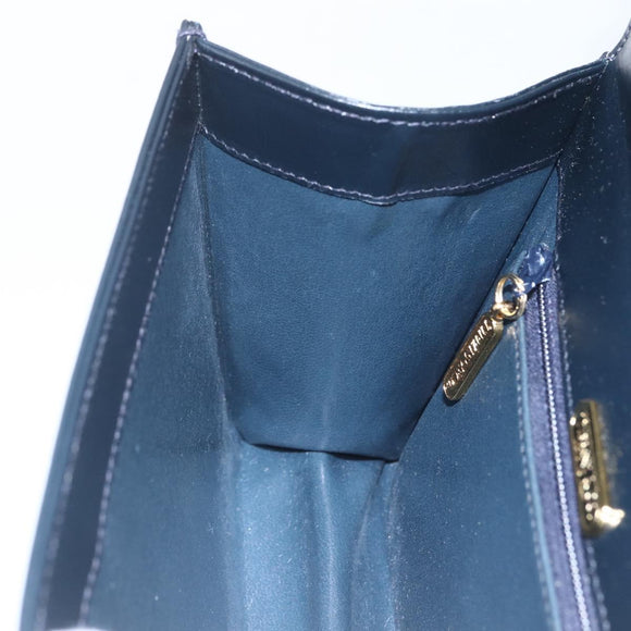 TIFFANY&Co. Hand Bag Leather Black Gold Auth 157792V