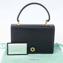 TIFFANY&Co. Hand Bag Leather Black Gold Auth 157792V-12