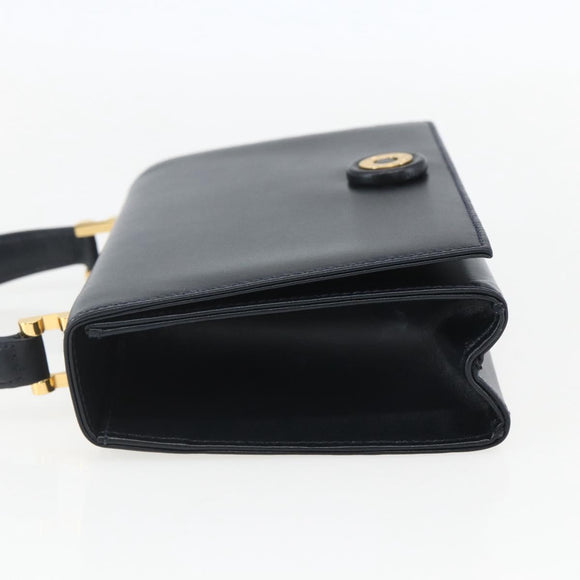 TIFFANY&Co. Hand Bag Leather Black Gold Auth 157792V