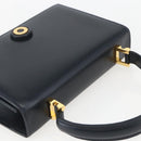 TIFFANY&Co. Hand Bag Leather Black Gold Auth 157792V-6