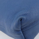 BURBERRY Shoulder Bag Leather Blue Gold Auth 157793-15