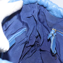 BURBERRY Shoulder Bag Leather Blue Gold Auth 157793-21