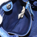 BURBERRY Shoulder Bag Leather Blue Gold Auth 157793-23