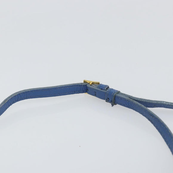 BURBERRY Shoulder Bag Leather Blue Gold Auth 157793