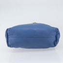 BURBERRY Shoulder Bag Leather Blue Gold Auth 157793-5