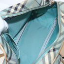 BURBERRY Nova Check Blue Label Shoulder Bag Nylon Blue Silver Auth 157794-11