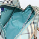 BURBERRY Nova Check Blue Label Shoulder Bag Nylon Blue Silver Auth 157794-19