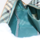 BURBERRY Nova Check Blue Label Shoulder Bag Nylon Blue Silver Auth 157794-20