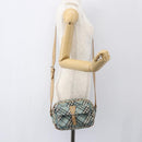 BURBERRY Nova Check Blue Label Shoulder Bag Nylon Blue Silver Auth 157794-23