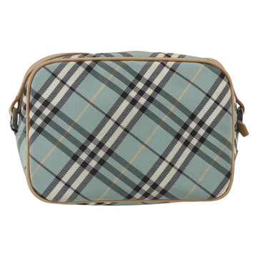 BURBERRY Nova Check Blue Label Shoulder Bag Nylon Blue Silver Auth 157794 - 0