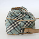 BURBERRY Nova Check Blue Label Shoulder Bag Nylon Blue Silver Auth 157794-4