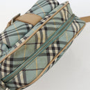 BURBERRY Nova Check Blue Label Shoulder Bag Nylon Blue Silver Auth 157794-6