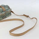 BURBERRY Nova Check Blue Label Shoulder Bag Nylon Blue Silver Auth 157794-7