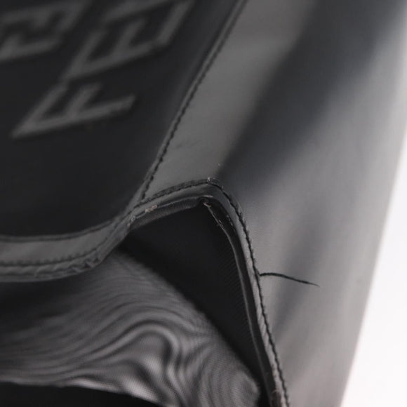 FENDI Mesh Tote Bag Nylon Leather Black Gold Auth 157795