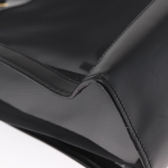 FENDI Mesh Tote Bag Nylon Leather Black Gold Auth 157795