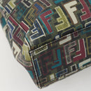 FENDI Zucca Canvas Tote Bag PVC Khaki Gold Auth 157796V-13
