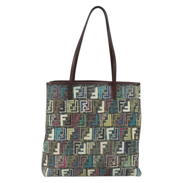 FENDI Zucca Canvas Tote Bag PVC Khaki Gold Auth 157796V - 0