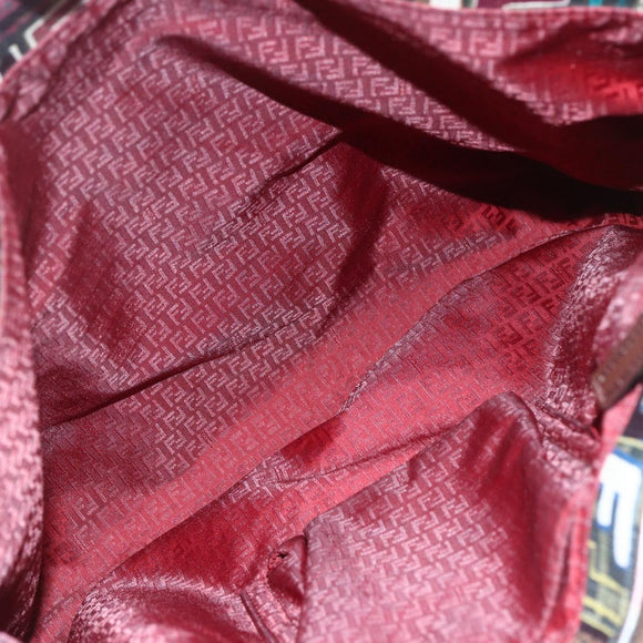 FENDI Zucca Canvas Tote Bag PVC Khaki Gold Auth 157796V