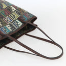 FENDI Zucca Canvas Tote Bag PVC Khaki Gold Auth 157796V-7