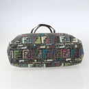 FENDI Zucca Canvas Tote Bag PVC Khaki Gold Auth 157796V-9