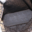 FENDI Zucca Canvas Hand Bag Black Brown Auth 157798-11