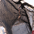 FENDI Zucca Canvas Hand Bag Black Brown Auth 157798-18