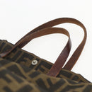 FENDI Zucca Canvas Hand Bag Black Brown Auth 157798-9