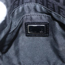 FENDI Zucchino Canvas Shoulder Bag Brown Silver Auth 157800-17