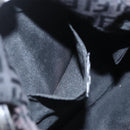 FENDI Zucchino Canvas Shoulder Bag Brown Silver Auth 157800-20