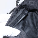 FENDI Zucchino Canvas Shoulder Bag Brown Silver Auth 157800-12