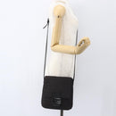 FENDI Zucchino Canvas Shoulder Bag Brown Silver Auth 157800-21