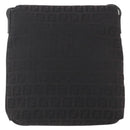 FENDI Zucchino Canvas Shoulder Bag Brown Silver Auth 157800-2