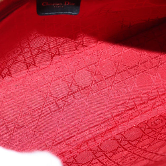 Christian Dior Lady Dior Canage Tote Bag Lamb Skin Black Gold Auth 157801