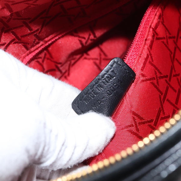 Christian Dior Lady Dior Canage Tote Bag Lamb Skin Black Gold Auth 157801