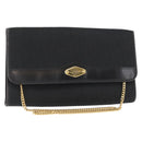 Christian Dior Trotter Canvas Chain Shoulder Bag Black Gold Auth 157803-1