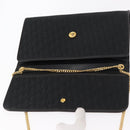 Christian Dior Trotter Canvas Chain Shoulder Bag Black Gold Auth 157803-15