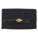 Christian Dior Trotter Canvas Chain Shoulder Bag Black Gold Auth 157803-2