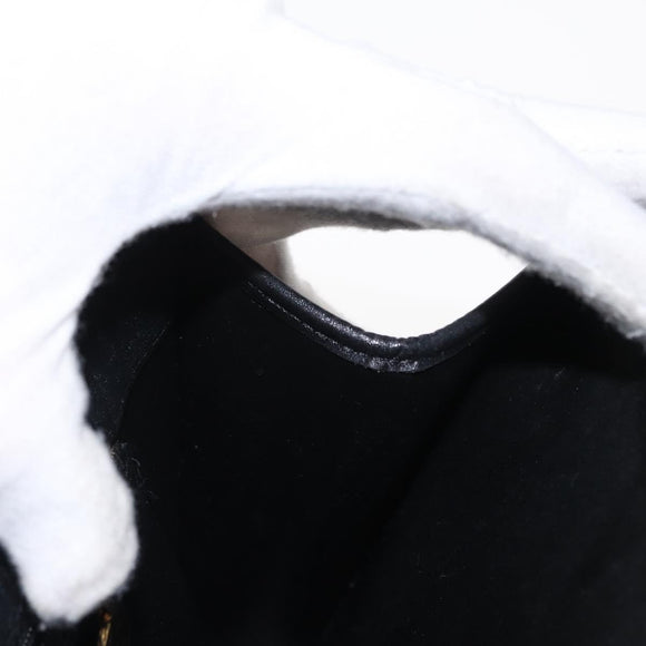 Christian Dior Trotter Canvas Chain Shoulder Bag Black Gold Auth 157803